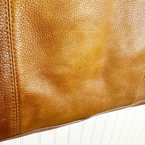 STELLA & MAX LEATHER LARGE CONAC BROWN SHOULDER TOTE BAG - Picture 8 of 12